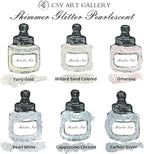 CSY art gallery Metallic -Pearlescent-Glitter Acrylic Ink -Shining Calligraphy Paint -Silver, Rose Gold Rich Pigments Perfect for Artists, Canvas, Rocks, Wood, Fabric, Ceramic (Galaxy Starlight Set)