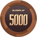 SLOWPLAY Godel Clay Poker Chips, 14 Grams Heavyweight Clay Composite, 40mm Large Chips in Bulk, Pack of 50 with Denomination of 5000
