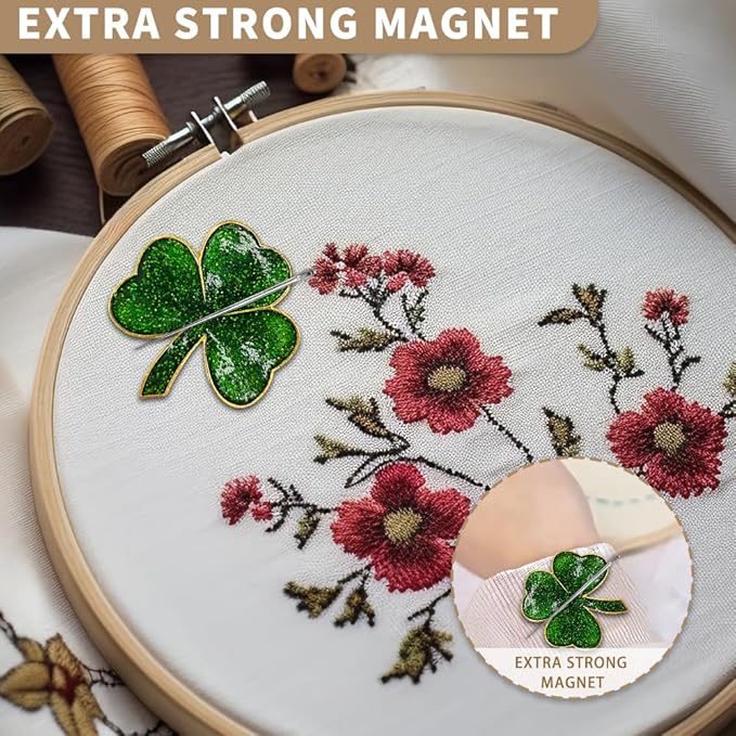 Needle Minder Magnet, Magnetic Needle Minder, Needle Minders Magnetic Cross Stitch Accessories, Magnetic Needle Holder, Life Tree, Butterfly, Cats, Owl, Heart (Shamrock)