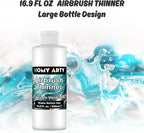 HOMY ARTY Airbrush Thinner - 16.9 Fl Oz, Water-Based Acrylic Paint Thinner, to Improve Color Flow for Shoes, Clothes, Metal and Plastic Models