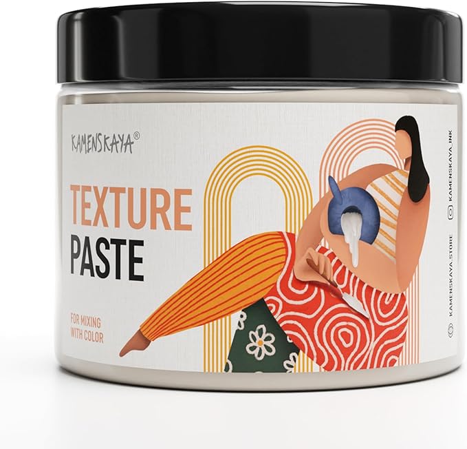 Kamenskaya Texture Paste - Modeling Paste Acrylic Medium for Acrylic Paint - 16.9 fl oz (500 ml)