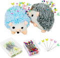 2 Hedgehog Sewing Pincushion with 200 Pieces Sewing Pins Set for Sewing DIY Projects