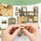 DIY Book Nook Kit,Dollhouse Booknook Bookshelf Insert Decor,3D Wooden Puzzles with LED Dust Cover,Book Nook Miniature Kit,Birthday Halloween Home Decor for Teens Adult-Countryside Diary