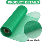 TONIFUL 2 Rolls 10 Inch Green Decorative Mesh Ribbbon Rolls, Fabric Mesh for Mesh Wreath Supplies, Front Door Wreath Crafts Tree Decor Christmas NewYears Halloween Decoration (10 yds/roll)