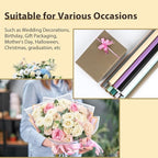 FUHITIM 20 Sheets Flower Wrapping Paper - Waterproof Floral Bouquet Packaging Paper for DIY Crafts，Florist Supplies Packaging Paper for Wedding Birthday Gift (Light Purple)