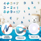 221 Pcs Bulletin Board Letters Round Alphabet Number Punctuation Symbol Combo Letter Cutouts Classroom Decoration for School Classroom Chalkboard Poster Board(Ocean Round)