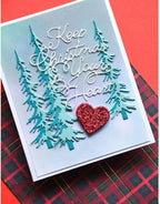 Mvchifay Cutting Dies Happy Birthday Metal Stencils Scrapbooking Tool DIY Emboss Paper Card Making (Narrow Pine Trees-11.7x11.8cm)