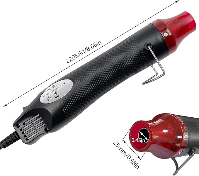 Heat Gun, Mini Hot Air Gun for DIY Crafts Portable Heat Air Gun Tool for Embossing Shrink Wrapping Drying Paint