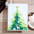 Festivals Metal Cutting Die for Scrapbooking, Christmas Cut Stencils for DIY Scrapbook Photo Album Decorative Paper Card, Card Making Supplies, Embossing (Tree & Fawn 6.1 x 4.2 in)
