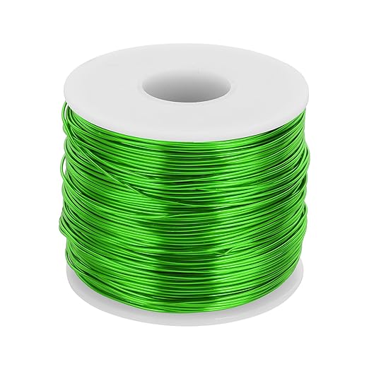 MECCANIXITY 18 Gauge Anodized Aluminum Craft Wire Bendable Bonsai Training Wire 492 Feet 1mm for Sculpting Crafts Wreath Floral Beading Jewelry Making, Green