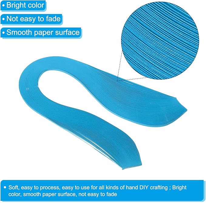PATIKIL 600pcs Quilling Strips Paper 1/8"(3mm) 39cm Origami Paper Quilling Strip for Art DIY Hand Craft Christmas, Blue