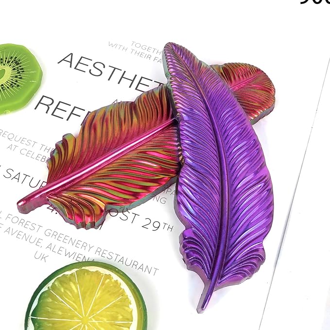Wehous 3PCS Feather Resin Mold 3D Feather Shape Silicone Molds for Epoxy Resin Casting Concrete Wall Hanging Keychain Jewelry Pendant Decor Mould DIY Art Craft Halloween Christmas Home Decor
