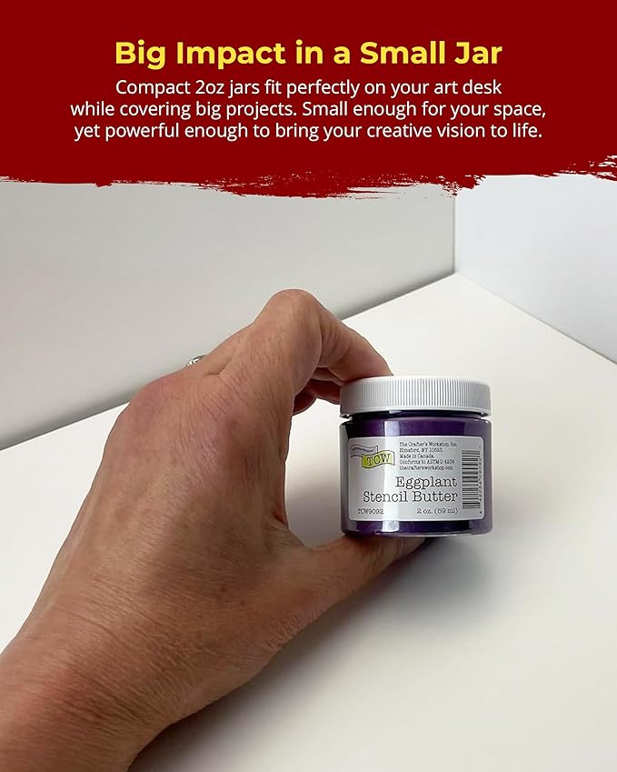 The Crafter's Workshop Stencil Butter - Jewels Acrylic Paint Set - Boutique Metallic Texture Paste for Art, Canvas, Journals, & Cards - 4 x 2oz Jars
