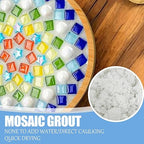 Mosaic Crystal Grout, Mosaics Tile Tools, Mosaic Tile Accessories – Essential for Handmade Grouting and Perfect for DIY Craft Projects (White, 17.6oz)