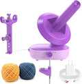 Caydo Electric Yarn Winder Pro, 10oz Large Automatic Ball Winder for Crocheting, Dual-Spring Strong Tension Stepless Speed Yarn Cake Roller Spinner, Ideal Present for Crochet Lovers(Purple)