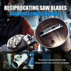 5 Pack 12 inch Reciprocating Saw Blades Set,8+10 TPI High Carbon Saw Blades,Metal Saw Blades with Organizer Case (5, 8+10TPI/300mm)