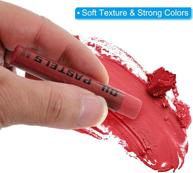 PATIKIL Red Oil Pastels, 12Pcs Soft Oil Crayons Creamy Pastels Stick Art Supplies for Art Painting Drawing Blending Graffiti for Artists Beginners