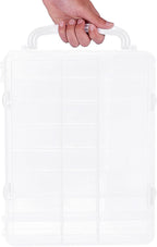 New brothread Double-Sided Storage Organizer/Box with Total 48 Adjustable Compartments, Removable Dividers for Embroidery and Sewing Threads, Embroidery Floss, Needles, Beads, Small Crafts & Toys