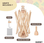 Olikraft Wooden Yarn Swift | Lightweight Reverse Yarn Umbrella Swifts | Ball Swift | Skein Winder | No Clamp Required (Patented)