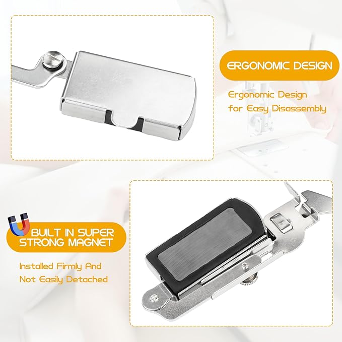 Magnetic Seam Guide,Upgrade Magnetic Seam Guide for Sewing Machine,Multifunctional Sewing Machine Guide for All Sewing Machine,Seam Guide Ruler, Sewing Machine Presser Foot