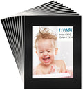 Egofine 11x14 Black Picture Mats Pack of 11, Frame Mattes for 8x10 Pictures, Acid Free, 1.2mm Thickness, with Core Bevel Cut