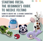 Woolbuddy 𝗡𝗲𝗲𝗱𝗹𝗲 𝗙𝗲𝗹𝘁𝗶𝗻𝗴 𝗦𝘁𝗮𝗿𝘁𝗲𝗿 𝗞𝗶𝘁 𝗳𝗼𝗿 𝗔𝗱𝘂𝗹𝘁𝘀 & 𝗞𝗶𝗱𝘀 – 40 Wool Colors, Core Wool, Felting Supplies, 4 Needles, Pad & Guide – DIY Animal Craft Kit for Creatives