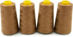 Tortoise 4 Cones of 3000 Yards Each Spool Thread for All Purpose, Serger, Overlock, Quilting, Sewing Machine - 100% Polyester - 40S/2 Ginger