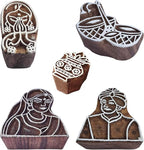 Royal Kraft Wedding Wooden Printing Stamps (Set of 5) - DIY Henna Fabric Textile Paper Clay Pottery Blocks Htag2203