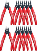 170 Wire Cutters, 10 PACK, 5 Inch Micro Flush Cutter, HOUSERAN Small Wire Cutters Spring Loaded Cutting Pliers, Side Cutters, Diagoanl Cutters for Jewelry Making, Models, Zip Ties Plastic Wire Snips