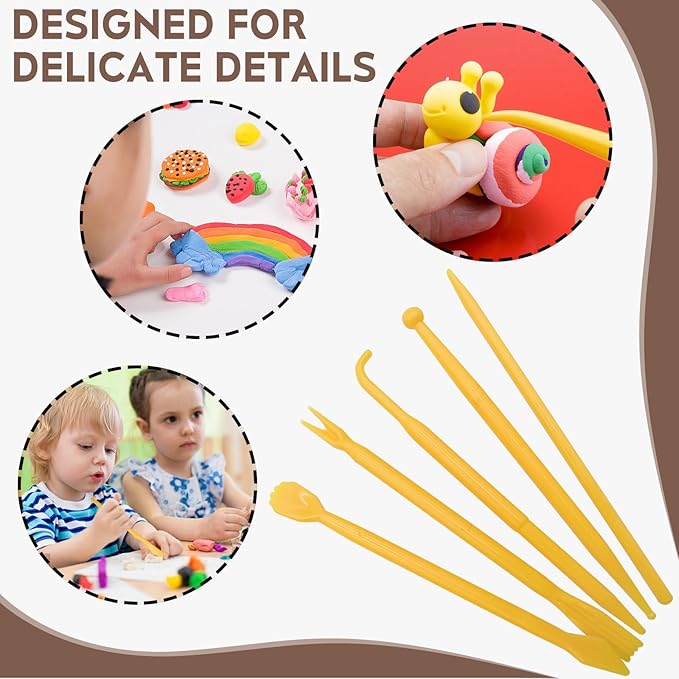 Clay Tools, 18pcs DIY Plastic Pottery Tool Kit for Polymer, Modeling, Air Dry Clay, Sculpting Tools Dotting Ball Stylus Pen for Embossing, Fondant, Crafts, Styling, for Kids and Beginners