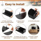 2 Set Wooden CD Storage Box Holder Shelf Cassette Tape Display Racks with Carrying Handles, Organizer Shelf for Movie Cases, DVDs, Each Set Can Store up to 36 Pcs CDs (Black)