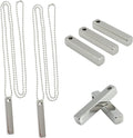 StayMax Rectangle Bar Engraving Blanks Stainless Steel Engraving Blank with Ball Chain 5 Pack
