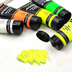 Artecho Glow in the Dark Paint, Neon Yellow Paint (120ml / 4.05oz) Tubes, Art Craft Paints for Canvas, Rock, Stone, Wood, Fabric, Art Supplies