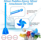 12 Pieces Epoxy Mixer Attachment for Drill Helix Paint Mixer Reusable Paint Stirrers Drill Attachment for Resin for Jewelry Resin Casting Molds (Red, Blue)