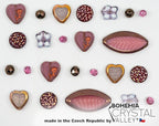45+ pcs (2.1oz=60g) of Focal Glass Bead Mix with Table-Cut Flower and Butterfly Beads, PG Pink Purple