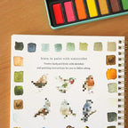 Beginner Watercolor Painting Kit Watercolor Workbook Coloring Book 12 Colors Paint Set with Brush,Easy Nature Scenes Beginner Friendly Watercolor Paint Set Gift for Adults Teens. (Christmas)
