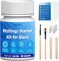 2.8 oz Glassware Etching Kit Creates Permanent Etched Patterns, Etch Starter Kit for Glass, Art Mirrors Frosted Tool for Mirrors, Windows, Glass Etching Starter Medium for Intricate Designs