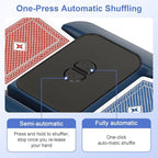 BEE&FLOWER Card Shuffler 2600mAh Rechargeable Auto-Stop Automatic Card Shuffler Low Noise Fits 1-2 Decks Compatible with Poker, UNO, Blackjack, Phase 10