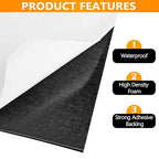 Sponge Neoprene Foam Rubber Sheet with Adhesive, 12 in x 60 in x 1/4 in Multi-Function Soundproof High Density Waterproof Rubber Mat, Perfect Cosplay Easy Cut DIY Neoprene Padding Roll - Black