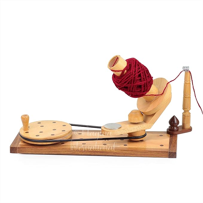 Wooden Handcrafted Heavy Duty Wooden Yarn Ball Winder - Premium Crafted Knitting Crocheting Accessories & Combo Set - Table Top Yarn Swift (Rosewood + Steem Beech Wood)