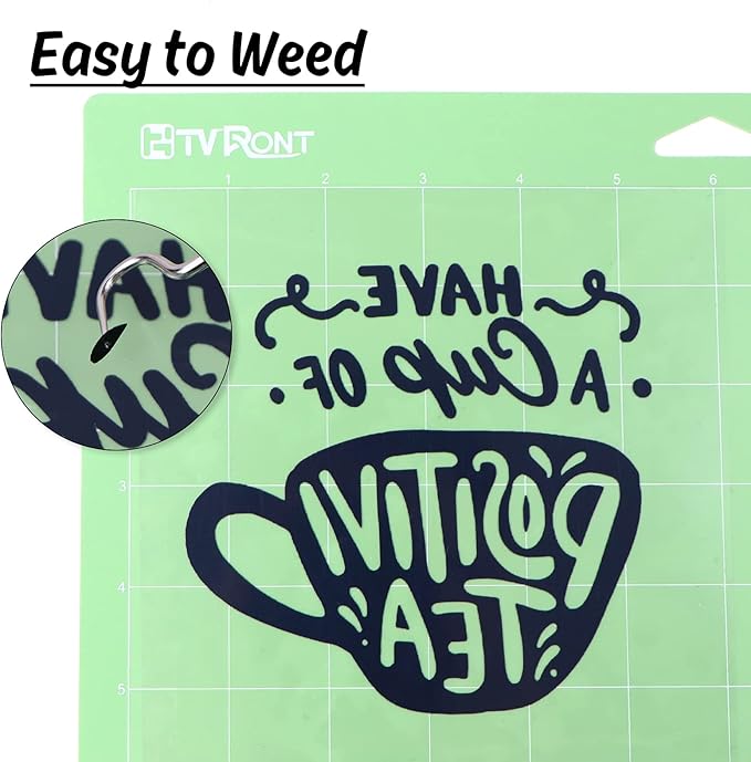 HTVRONT HTV Vinyl Rolls - Heat Transfer Vinyl, 12" x 5ft Black, Easy to Cut & Weed for Heat Vinyl Design