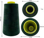 Tortoise 4 Cones of 3000 Yards Each Spool Thread for All Purpose, Serger, Overlock, Quilting, Sewing Machine - 40S/2 Dark Green 100% Polyester