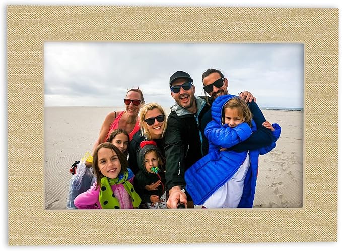 8x10 Mat Bevel Cut for 5x8 Photos - Acid Free Fresh Linen Canvas Precut Matboard - For Pictures, Photos, Framing - 4-ply Thickness