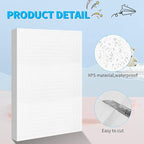 LuckyFoam White 4 Pack 12x7.5x1 inch Foam Sheets 1 Inch Thick Polystyrene Rectangles XPS Foam Board Craft for Insulating DIY Modeling Art Supplies