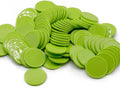 Set of 100 Opaque Plastic Learning Counters Mini Poker Chips Game Tokens with Storage Box (LawnGreen, 1.58 Inch)