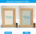 PATIKIL 8.3x5.8" Holographic Sticker Paper, 20Sheets A5 Polypropylene Self-Adhesive Transparent Waterproof Laminate Overlay Film for Photo Cards Scrapbook Decorations, Little Circle