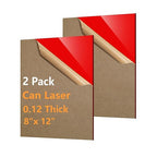 2 Pcs Red Acrylic Sheets for Laser Cutting Thick 3mm 8x12x1/8In Red Acrylic Sheet with Protective Paper for Handcrafts Signs
