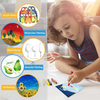 ESRICH Mini Canvases for Painting,4x4In Canvas in Bulk 24Pack, 2/5In Profile Small Square Canvas, Blank Canvases are Great for School Projects and Kids Birthday Parties, Home Decor Project.