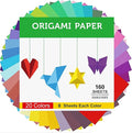 160 Sheets Origami Paper Double Sided for Arts & Crafts 20 Vivid Colors - 6 x 6 Inch Square Easy Fold Paper for Beginner