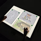 TOHETO Rechargeable Magnetic A2 Light Board 25.2''x18.4'', Large Diamond Painting Light Pad with Side Buttons, 3 Light Colors Light Box for Tracing and Drawing, Dimming LED Light Table for Sketching